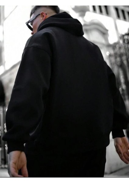 Erkek Siyah Believer Baskılı Oversize Sweatshirt fiyatları