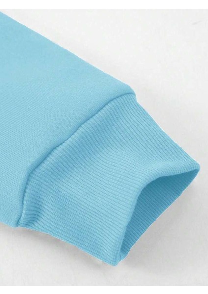 Erkek Bebe Mavi Paris Baskılı Bisiklet Yaka Sweatshirt fırsatları