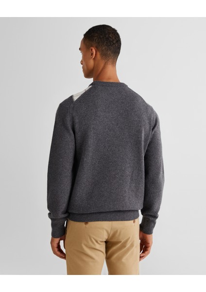 Erkek Gri Regular Fit Bisiklet Yaka Desenli Kazak 8060072.97 fiyatları