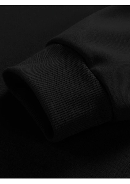 Erkek Siyah Boston Baskılı Oversize Sweatshirt modelleri