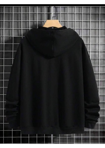 Erkek Siyah Oversize Cellorheart Baskılı Sweatshirt modelleri