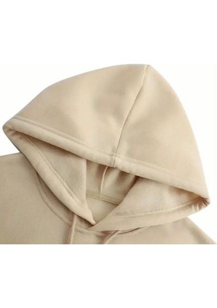 Erkek Bej Dikey Baskılı Oversize Sweatshirt fiyatları