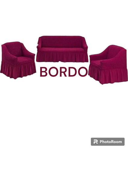 Bürümcük Pamuklu Kanepe, Koltuk, Çekyat(3-1-1) Koltuk Örtüsü Takımı Etekli Koltuk Kanepe Kılıfı