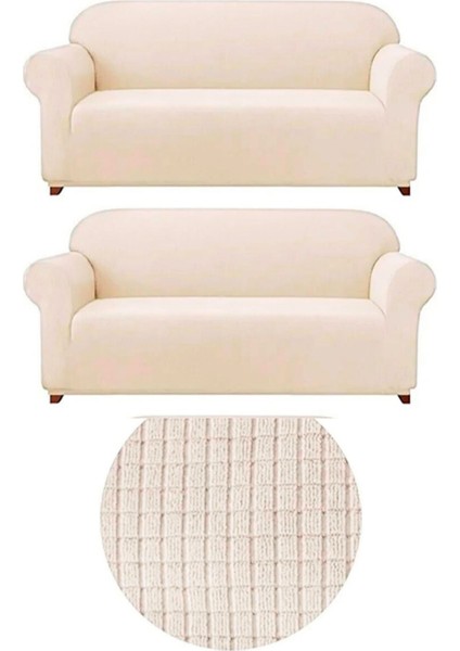 Likralı Çekyat, Koltuk, Kanepe Örtüsü Yıkanabilir Çekme Solma Yapmaz 3 3 Kişilik Koltuk Örtüsü