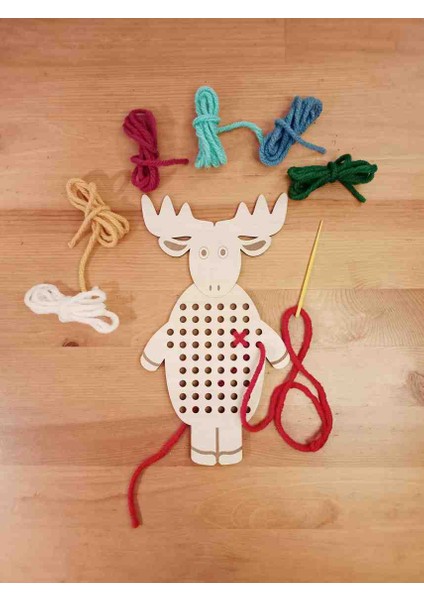 Montessori Eğitici Geliştirici Geyik Kanaviçe Seti Oyuncak