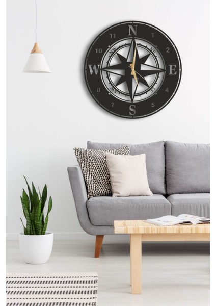 Şık 50x50cm pusula ve yaşam ağacı duvar dekoru seti, modern tasarım siyah renk fırsatları