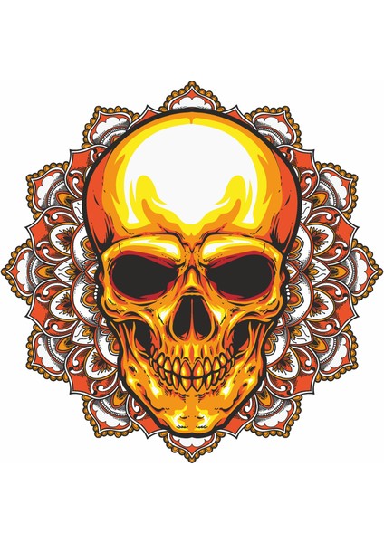 Desenli Kurukafa Sticker 00501
