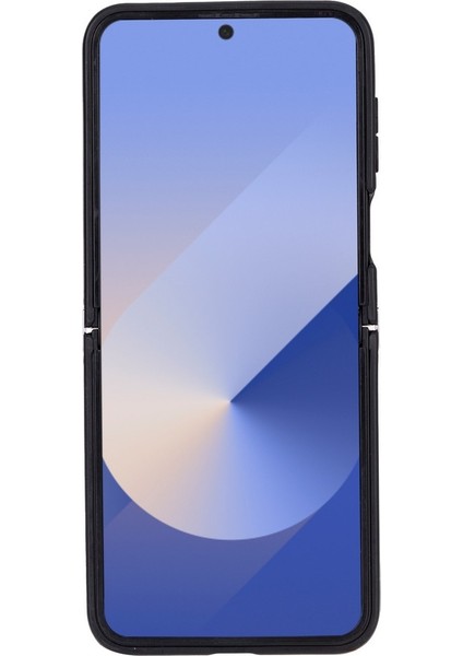 Samsung Galaxy Z Flip6 Uyumlu Deri Arka Kapak Parlak Siyah indirimleri