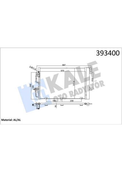 Klima Kondenseri Astra H-Zafira B Al/Al 590X380X16 12