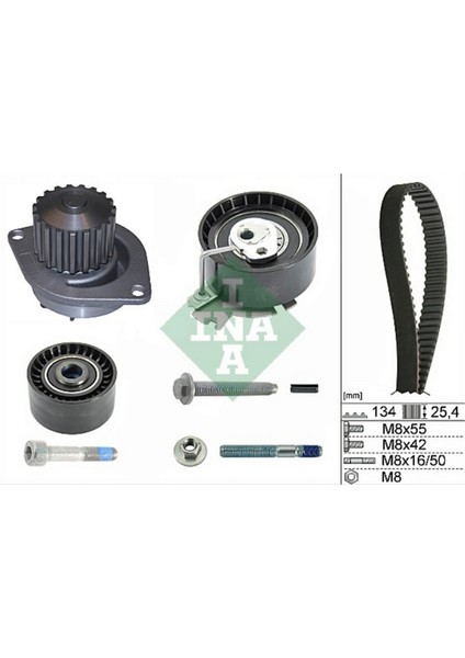 Devirdaimli Eksantrik Gergi Kiti P206-207-307-308-Partner-C2-C3-C4-Xsara-Berlıngo 1.6-1.6 16V Tu5Jp4 Dfm Succe 1.6 16V 09-13 Tu5Jp4 12