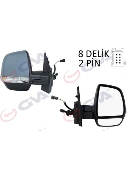 Diş Dikiz Aynasi Sağ Doblo 11 Mekanik Sinyalli Astarli Çift Cam Konveks Vm-669Pr 12