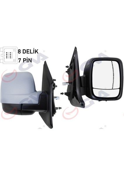 Diş Dikiz Aynasi Sağ Trafic-Vivaro 14 Elektrikli Isitmali Sensörlü Astarli Asferik 6 Fiş Vm-976Ehpsar 12