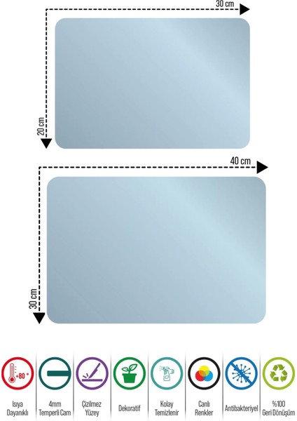 Cam Kesme Tahtası ve Sunumluk Mackenzie Vintage Flower 20X30 cm fırsatları