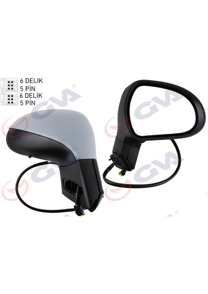 Diş Dikiz Aynasi Sağ 207 06 Elektrikli Isitmali Sinyalli Katlanir Sensörlü Astarli Konveks Vm-6207Ebr 12