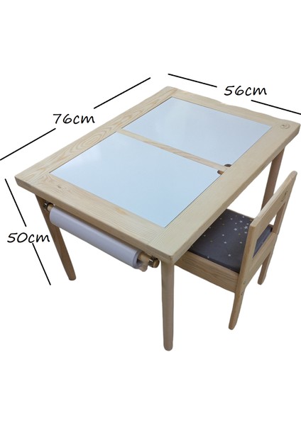 Masal Oyuncak Ahşap Duyu Masası  2 Sandalyeli