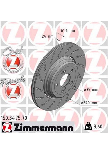 Fren Diski Arka Sol Bmw M5 E60 M6 E64 12