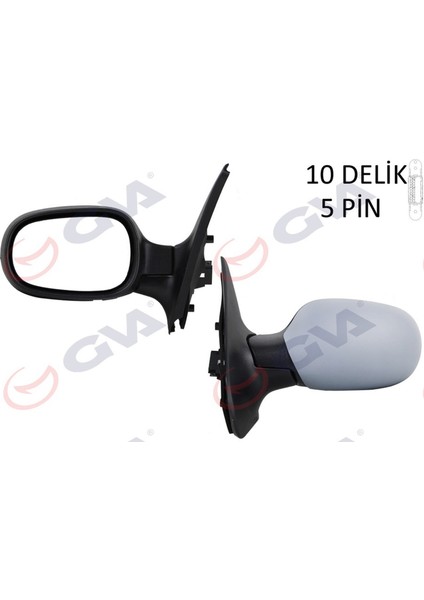 Diş Dikiz Aynasi Sol Clio 98 Elektrikli Isitmali Astarli Asferik 5 Fiş Vm-135Ehpal 12