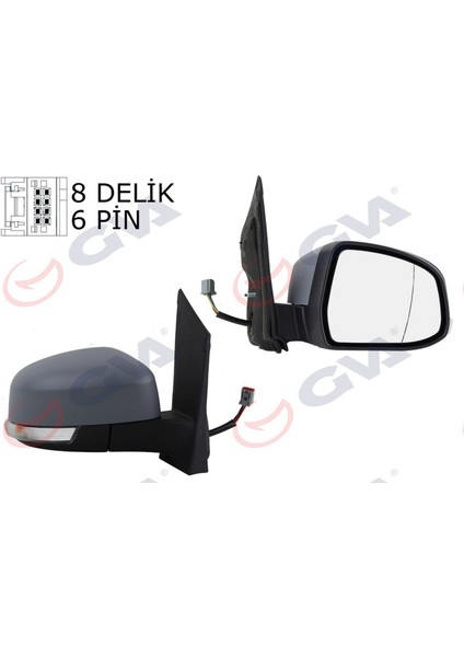 Diş Dikiz Aynasi Sağ Focus 08 Elektrikli Isitmali Sinyalli Astarli Asferik 6 Fiş Vm-6304Ehpar 12