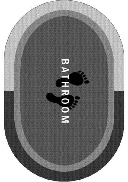 Siyah Su Geçirmez Kaydırmaz Banyo Paspası Banyo Halısı Su Emici Kaymaz Paspas 50 x 70
