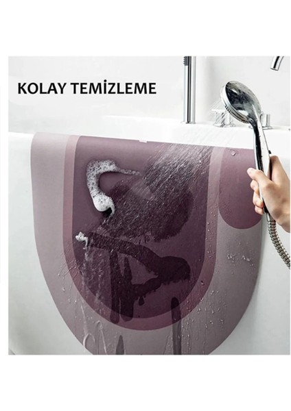 Siyah Su Geçirmez Kaydırmaz Banyo Paspası Banyo Halısı Su Emici Kaymaz Paspas 50 x 70