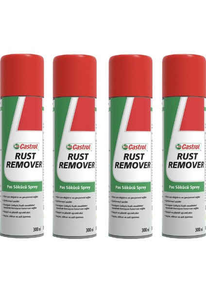 Pas Sökücü Önleyici Sprey 300 ml Rust Remover (4 Adet) Üretim Yılı 2023