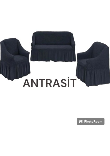 Bürümcük Pamuklu Kanepe, Koltuk, Çekyat(3-1-1) Koltuk Örtüsü Takımı Etekli Koltuk Kanepe Kılıfı