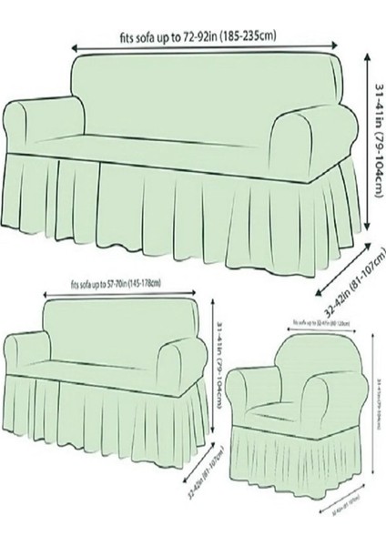 Bürümcük Lastikli Kanepe Örtüsü Likralı Koltuk Örtüsü 3' Lü Burumcuk Çekyat Örtüsü Açık Kahve fırsatları