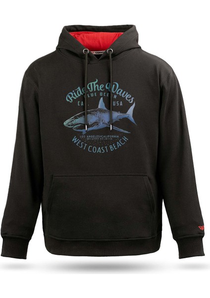 Köpekbalığı Los Angeles Coast Tasarım Kapşonlu Sweatshirt