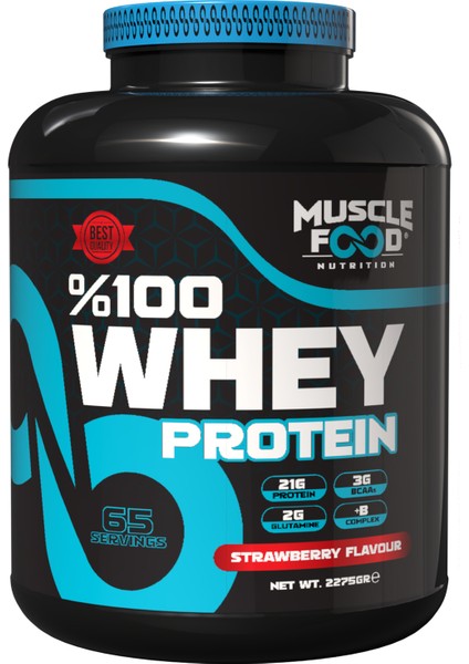 Musclefood Concentrate Whey Çilek Aromalı Protein Tozu 2275GR 65 Servis