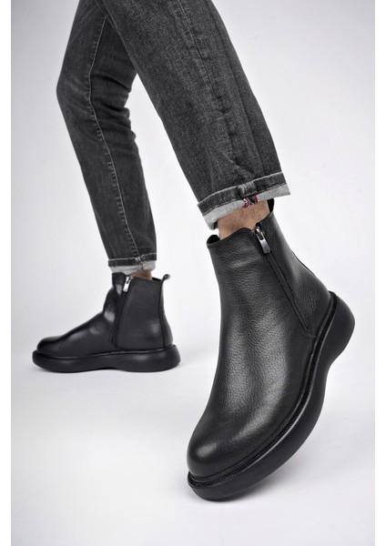 Brandon Deri Çift Fermuarlı Erkek Kışlık Chelsea Bot indirimleri