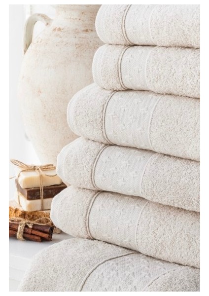 Jakarlı Havlu Set 6 Lı 70*140 cm 2 Adet 50*90 cm 2 Adet 30*50 cm 2 Adet Taş fiyatları