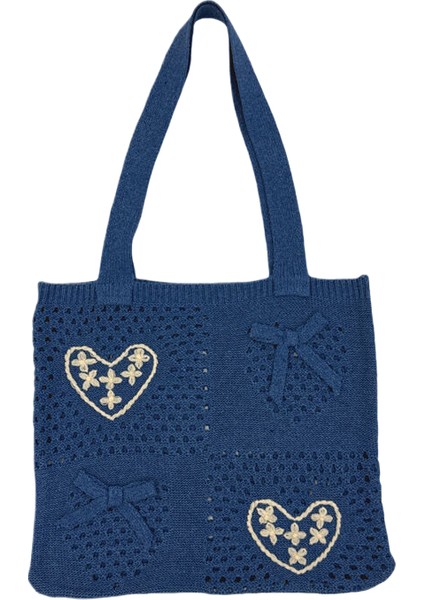 Modaya Uygun Tek Omuzlu Kadın Alışveriş Çantası, Basit ve Çok Yönlü Retro Örgü Çanta, Örgü El Omuz Çantası (Yurt Dışından)