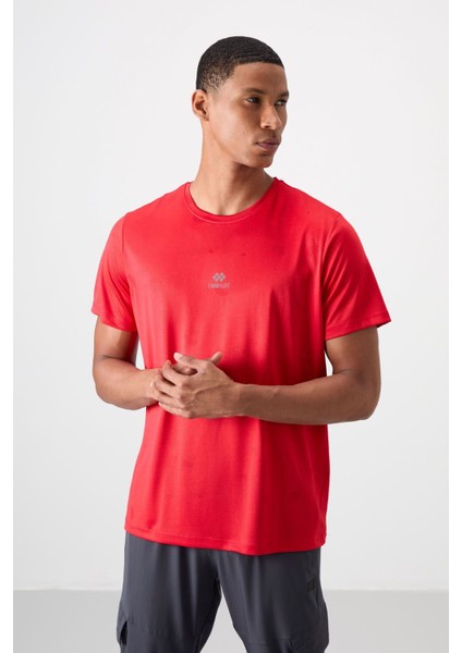 Tommy Life Kırmızı Polyester Nefes Alan Jakarlı Ince Esnek Standart Fit Erkek Performans T-Shirt - 88397