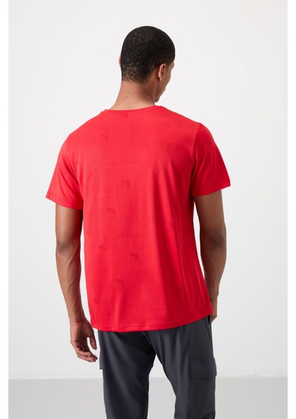 Tommy Life Kırmızı Polyester Nefes Alan Jakarlı Ince Esnek Standart Fit Erkek Performans T-Shirt - 88397