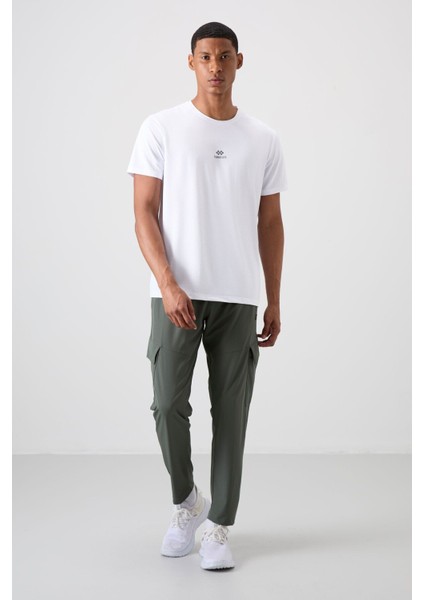 Tommy Life Beyaz Polyester Nefes Alan Dokulu Ince Esnek Standart Fit Erkek Performans T-Shirt - 88387