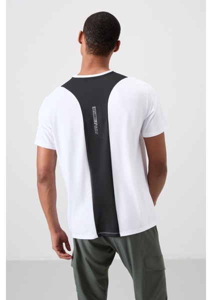 Tommy Life Beyaz Polyester Nefes Alan Dokulu Ince Esnek Standart Fit Erkek Performans T-Shirt - 88387