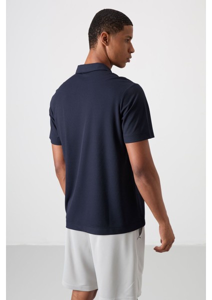 Lacivert Logo Baskılı Standart Kalıp Polo Yaka Aktif Spor Erkek T-Shirt - 88252 indirimleri