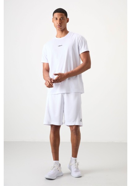 Tommy Life Beyaz Polyester Nefes Alan Dokulu Ince Esnek Standart Fit Erkek Performans T-Shirt - 88384