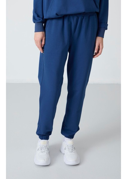 Tommy Life Parlament Kapüşonlu Kanguru Cep Oversize Lastik Paça Kadın Eşofman Takımı - 95288