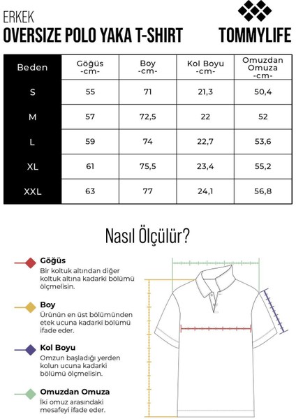 Tommy Life Lacivert Pamuklu Kalın Yumuşak Dokulu Oversize Fit Baskılı Polo Yaka Erkek T-Shirt - 88347