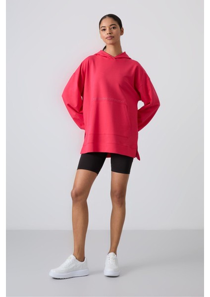 Viva Kırmızı Balon Kol Yazı Nakışlı Kadın Oversize Tunik Sweatshirt - 97163 fiyatları