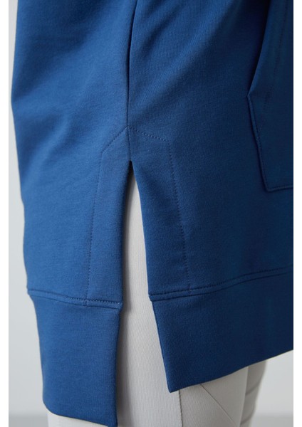 Parlament Balon Kol Yazı Nakışlı Kadın Oversize Tunik Sweatshirt - 97163