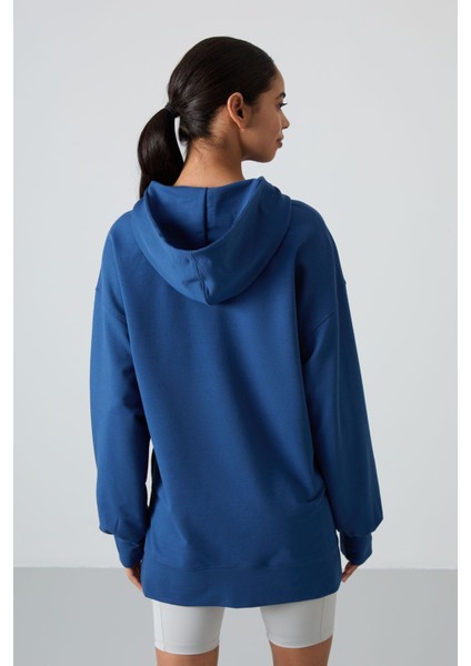 Parlament Balon Kol Yazı Nakışlı Kadın Oversize Tunik Sweatshirt - 97163