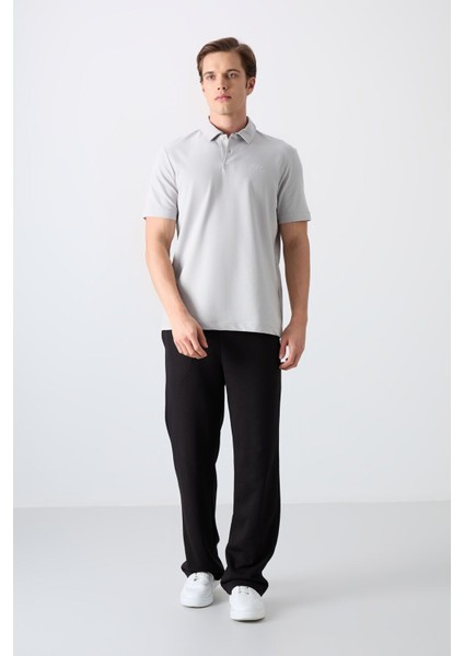 Tommy Life Taş Pamuklu Kalın Yumuşak Dokulu Standart Fit Basic Polo Yaka Erkek T-Shirt - 88348