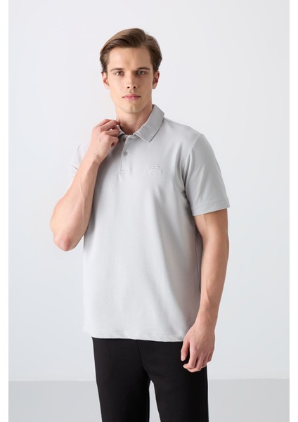Tommy Life Taş Pamuklu Kalın Yumuşak Dokulu Standart Fit Basic Polo Yaka Erkek T-Shirt - 88348