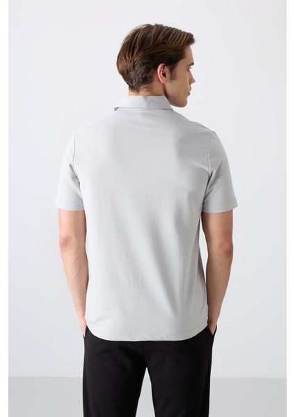 Tommy Life Taş Pamuklu Kalın Yumuşak Dokulu Standart Fit Basic Polo Yaka Erkek T-Shirt - 88348
