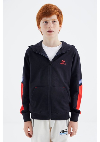 Tommy Life Tommy Life  Lacivert Fermuarlı Erkek Çocuk Sweatshirt - 11180