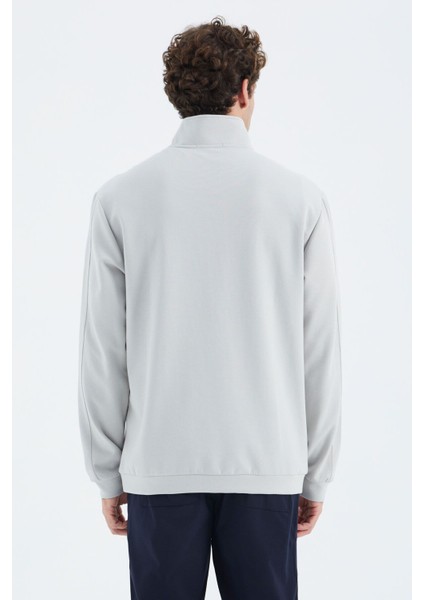 Tommy Life Taş Dik Yaka Yarım Fermuarlı Cep Detaylı Erkek Sweatshirt - 88278