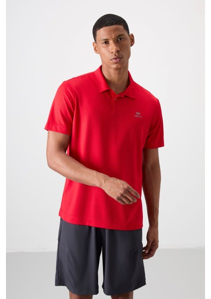 Tommy Life Gri Logo Baskılı Standart Kalıp Polo Yaka Aktif Spor Erkek T-Shirt - 88252