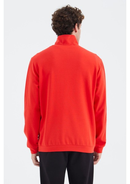 Tommy Life Fiesta Dik Yaka Yarım Fermuarlı Cep Detaylı Erkek Sweatshirt - 88278